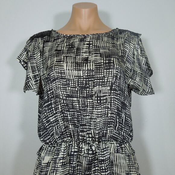 AKIRA BLACK LABEL Mini Dress S SMALL Black Sequin Embellished Printed Fabric - Picture 2 of 7